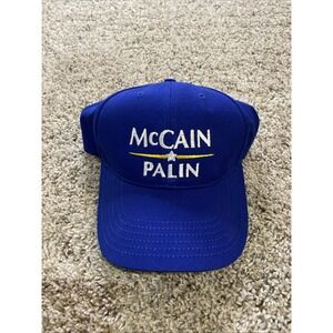 McCain Palin Adjustable Hat Cap Navy Royal Blue Political‎ Election Made In USA